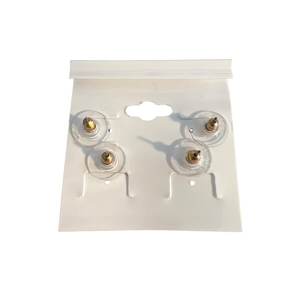 2 Pair Bird Stud Earrings Flamingo Parrot Gold Tone Enamel Pink Yellow .75" NEW - Picture 4 of 5